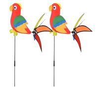 Windmill for Yard - Garden Pinwheels | 2 pezzi PVC Garden Windmill Decor | Weather-Resistant Pinwheels Stakes | PVC Parrot-Shaped Wind Spinner Decorations for Lawn Courtyard Terrace Corridoio Parties