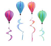 Windmill Striped - Garden Pinwheel | Hot Air Balloon Wind Spinner | Windsock Ornament Outdoor | Swirl Wind Spinner | Garden Decorations for Lawn Patio Seasonal Decor Autumn Easter Halloween Festivals