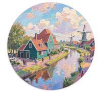 Windmills città Jigsaw Puzzle Impossibili 1000Pcs villaggio Decorazione Per La Casa. Rilassamento E Intelligence Per Adulti E Ragazzi Da 14 Anni 1000pcs 67.5x67.5cm)