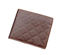 Windmilne Portafogli da uomo Modello a griglia e business casual Sezione moda Portafoglio in rilievo Portafoglio corto da uomo nuovo Portafoglio di grande capacità (Marrone)
