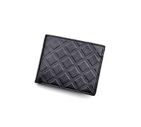 Windmilne Portafogli da uomo Modello a griglia e business casual Sezione moda Portafoglio in rilievo Portafoglio corto da uomo nuovo Portafoglio di grande capacità (Nero)