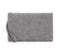 Windmilne Portafogli da uomo Pochette, Borsa impermeabile, Business/Ufficio/Viaggio/Studente, Portafoglio da uomo, Borsa da trasporto da uomo, Morsetto (Grigio)