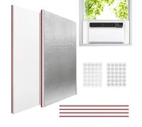 Window AC Side Panels EVA Foam - 2 Pieces Foam Waterproof With Adhesive Foil - Window AC Insulation Panels - For Home Apartment Office Dormitory Hotel Room RV Classroom Small Retail Store