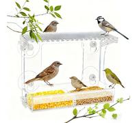 Window Bird Feeder - Transparent Window Bird Feeder, Acrylic Strong Suction Cups Weatherproof, Outdoor Acrylic Birds Feeders For Hummingbird Wild Finch Garden Yard Patio Porch Balcony Family