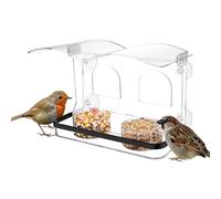 Window Bird Feeders - Bird Watching Station, 21x17cm Clear Acrylic Feeder for Backyard Observation, Strong Suction Cups, Outdoor Feeder with Weather-Resistant Build, Avian Feeding Tool for Parakeet