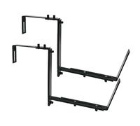 Window Box Planter Brackets, Balcony Railing Brackets, Adjustable Metal Frame, Strong Duty Plant Holder, Outdoor Garden Fence Use, 9.06x1.18x0.79 Inches, Black Color, 2 Pieces