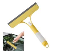 Window Cleaner Tool - Multi Function Squeegee Scrubber Brush, Durable Non Slip Handle with Scraper | Glass Cleaning Accessory for Shower Car Tile Kitchen Bathroom Household Outdoor Home Surfaces
