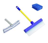 Window Cleaning Kit, Recyclable Silicone Window Squeegee Kit, Shower Squeegee for Mirror Glass Doors Car (Blue,1PC)