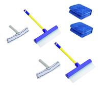 Window Cleaning Kit, Recyclable Silicone Window Squeegee Kit, Shower Squeegee for Mirror Glass Doors Car (Blue,2PCS)