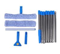 Window Cleaning Kit with Extension Pole 9.8FT Adjustable Window Squeegee Brush Washing Equipment for High Window Car Glass Indoor Outdoor