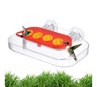Window Hummingbird Feeder, Strong Suction Cup Mounted Feeding Station with 4 Ports, Easy Refill Cleaning Design, Ideal for Bird Watching and Outdoor Window Viewing