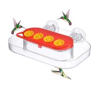 Window Hummingbird Feeder, Suction Cup Bird Feeder, 4-Port Feeding Station, Easy Refill Design, Detachable for Cleaning, Ideal for Birdwatching at Home or Offices, 20x12.2x5cm Transparent