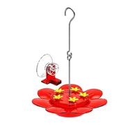 Window Hummingbird Feeder - Suction Cup Flower Design Multi Port Feeding Station, Outdoor Bird Water Bowl for Glass Mount Viewing | Decorative Transparent Bird Feeder for Garden Patio Courtyard