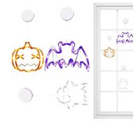 Window Lights, 3 Pieces Suction Cup Lights, Bright LED Pumpkin Design, Easy Installation, Reusable Battery-Powered Decor, Halloween Light for Home Yard Bedroom School Cafe Porch Patio Classroom Use