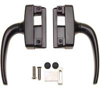 Window Locks Handles 1Pair Two-Point Lock Drive Door Handle Alloy Electroplating Accessories(Black)