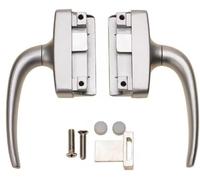 Window Locks Handles 1Pair Two-Point Lock Drive Door Handle Alloy Electroplating Accessories(Silver)
