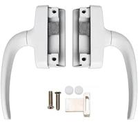 Window Locks Handles 1Pair Two-Point Lock Drive Door Handle Alloy Electroplating Accessories(White)