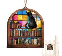 Window Ornament - Acrylic, 7,87in Window Pendant Cat Memorial Design and Light-Catching Decorative Hanging | Stained Glass Effect Acrylic Pendant, Sun Catcher For, Home, Office, Memorial