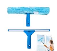 Window Scrubber Set, Squeegee Microfiber Cleaner, 13.78in Glass Wiper Kit, Streak Less Cleaning, Authentic Windshield Squeegees for Window, Showers, Mirrors