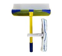 Window Squeegee Cleaner Kit | ABS Silicone Fiber 39x30cm Water Storage Drain Tray System Scratch Free Streak Free Glass Care Tool Multi Use Shower Mirror Car Window Door Floor Cleaning Set