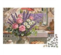 Window Still Life 1000 Pezzi Cartone Spesso still Life Puzzle Per Famiglie Resistente Ai Graffi Momento Di Relax Regalo Di Compleanno Ecologico 52x38cm/1000pcs