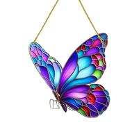 Window Sun Catcher - Pannello acrilico Window Bird Panel with Kingfisher and Butterfly Design | Stained Glass Effect Sun Catcher | Hangable Ornament for bedroom, Living Room, and Home Decor |