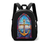Window with An Anchors-pastello Casual Daypack Funny Daily Zaini Travel Shoulder Bag per donne uomini