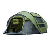 Windproof Camping Hiking Tent Shade Camping Tent Outdoors 3-4 People Automatically Open Single-Layer Canopy Waterproof Family Tent for Long-Distance Hiking Outdoor Activity
