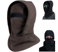 Windproof Cold One-Piece Pullover cap,Outdoor Winter Warm Hat Neckband Integrated Cycling Mask,Unisex Sports Ski Head Cover (Brown)