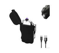 Windproof Lighter, Waterproof Lighter Dual Arc Lighter Electric Lighter with Led Flashlight, Rechargeable Usb Lighter Flameless Plasma Lighter with La