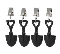 Windproof Tablecloth Weight Set, Heavy Duty Metal 4 Piece Anti Slip Curtain Clip System, Shovel Shape Hanging Pendant Anchors for Outdoor Picnic Camping Beach Garden Party Event1.02x0.24x2.24 Inches