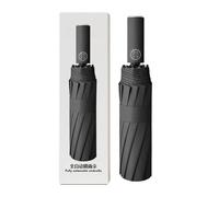 Windproof Travel Umbrella - Reverse Folding Canopy, Auto Open Close Reflective Compact Umbrella, Reinforced Double Layer Storm Proof Design | For Commuting Beach Picnic Backpack College Outdoor Use