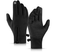 Windproof Winter Gloves, Waterproof Thermal Gloves with Sensitive Touch Screen Texting Fingers Windproof Elastic Wrist and Non-Slip Palm for Running Cycling Driving (Black,S)
