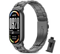WindRen Cinturino Compatibile con Xiaomi Mi Band 10/9/8,Cinturino in Acciaio Inossidabile di Ricambio Sportivo Nero