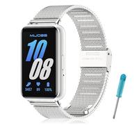 WindRen Cinturino per Samsung Galaxy Fit 3, Regolabili Cinturini in Acciaio Inossidabile in Metallo Cinturino per Samsung Galaxy Fit 3 Argento