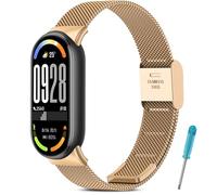 WindRen Cinturino per Xiaomi Mi Band 10/9/8,Regolabili Cinturini in Acciaio Inossidabile in Metallo Cinturino Per Xiaomi Mi Band 10/9/8 Oro rosa
