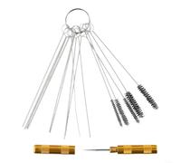 Windscreen Jet Nozzle Tool Kit Cleaning Brush Set | Includes golden needle, 10 per silver needles, 5 brushes, safety cap, screw cover for storage