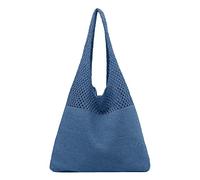 Windsfinr Borsa da Spiaggia all'Uncinetto - Tote Bag Estetica Hippie Maglia Grande per Piscina e Spiaggia, Pieghevole