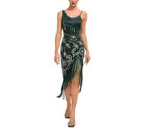 WIndsfinr Vestito Donna Anni 20,Vestito Anni 20 Donna Gatsby Vestiti Charleston Donna Anni 20 Vestiti Frange Vestito Vintage Donna Abito da Ballo da Donna Costume Donna Bianco