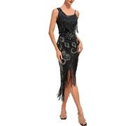 WIndsfinr Vestito Donna Anni 20,Vestito Anni 20 Donna Gatsby Vestiti Charleston Donna Anni 20 Vestiti Frange Vestito Vintage Donna Abito da Ballo da Donna Costume Donna Bianco