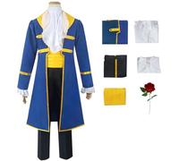 Windskids Adam Costume Uomo Cosplay La Bella e la Bestia Re Adam Uniforme Medievale Vintage Palazzo Cena Principe Smoking Set 5 Pezzi per Halloween Carnevale Festa Mascherata Performance Costume