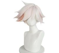 Windskids Angel Dust Cosplay Parrucca Adulto Fancy Dress Up Inferno Demone Angel Dust Rosa Chiaro Corto Anime Wig per Halloween Carnevale Festa Mascherata Costume Accessori Parrucca
