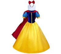 Windskids Biancaneve Costume con Fascia Donna Cosplay Fairy Tale Snow White Elegante Vintage Velluto Maxi Vestito da Sera a Mantello per Halloween Natale Carnevale Festa Mascherata Performance Costume