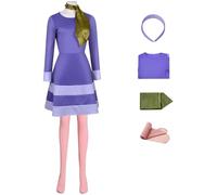 Windskids Daphne Costume con Fascia Donna Cosplay Daphne Signora Vestito e Sciarpa Calze 4 Pezzi per Halloween Natale Carnevale Festa Compleanno Mascherata Performance Costume