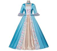Windskids Donna Principessa Erika Costume Blu Medievale Vintage Lungo Pizzo Vestito da Sera per Fancy Dress Up Halloween Natale Carnevale Festa Mascherata Teatro Performance Vestito da Ballo
