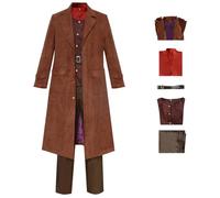 Windskids Hagrid Costume Uomo Cosplay Magic School Wizard Gigante Rubeus Hagrid Completo Uniforme Set 5 Pezzi per Halloween Carnevale Festa Mascherata Performance Costume