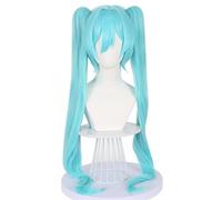 Windskids Hatsune Miku Cosplay Parrucca Donna 110cm Blu Lago Doppia Coda di Cavallo Pony Parrucca Hatsune Miku Halloween Carnevale Festa Compleanno Mascherata Performance Anime Wig