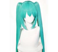 Windskids Hatsune Miku Cosplay Parrucca Donna Blu Lago Lungo Dritto Doppia Coda di Cavallo Pony Parrucca Hatsune Miku Halloween Carnevale Festa Compleanno Mascherata Performance Anime Wig