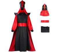 Windskids Jafar Costume Uomo Cosplay Fiabe Storie Jafar Completo Uniforme con Cappelli Set 3 Pezzi per Halloween Carnevale Festa Compleanno Mascherata Performance Costume