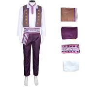 Windskids Kristoff Costume Uomo Cosplay Regina delle Nevi 2 Kristoff Completo Uniforme Gilet e Top Pantaloni Cintura Set per Halloween Carnevale Festa Compleanno Mascherata Anime Performance Costume